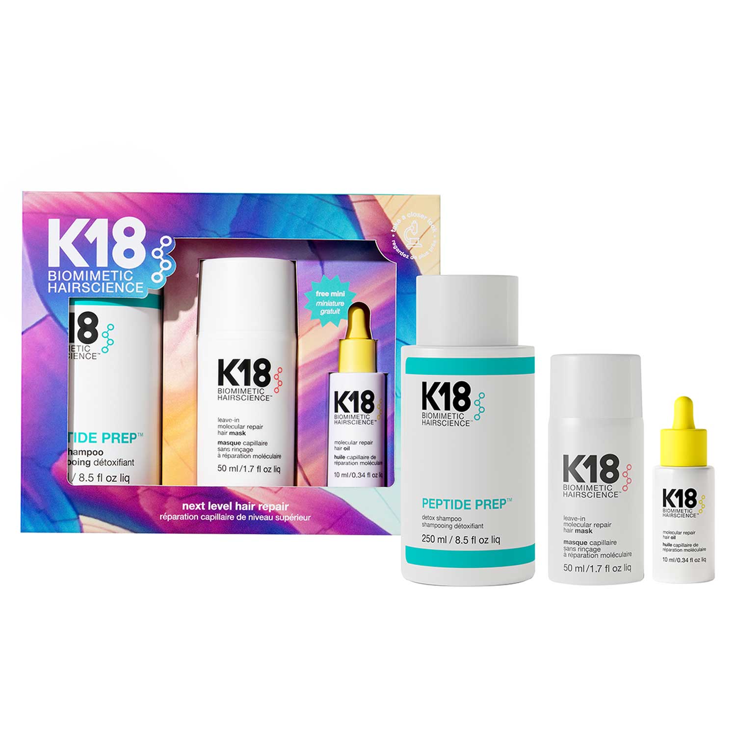 K18 NEXT-LEVEL REPAIR SET (SET REPARADOR DE CABELLO Y ANTI-FRIZZ)